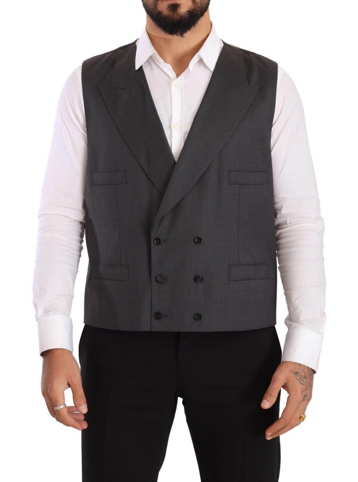 Dolce & Gabbana Gray Double Breasted 2 Piece SICILIA Blazer - Hilstor