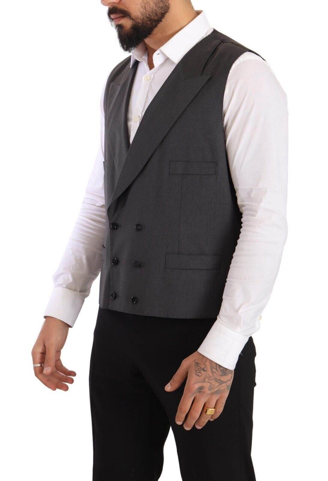 Dolce & Gabbana Gray Double Breasted 2 Piece SICILIA Blazer - Hilstor