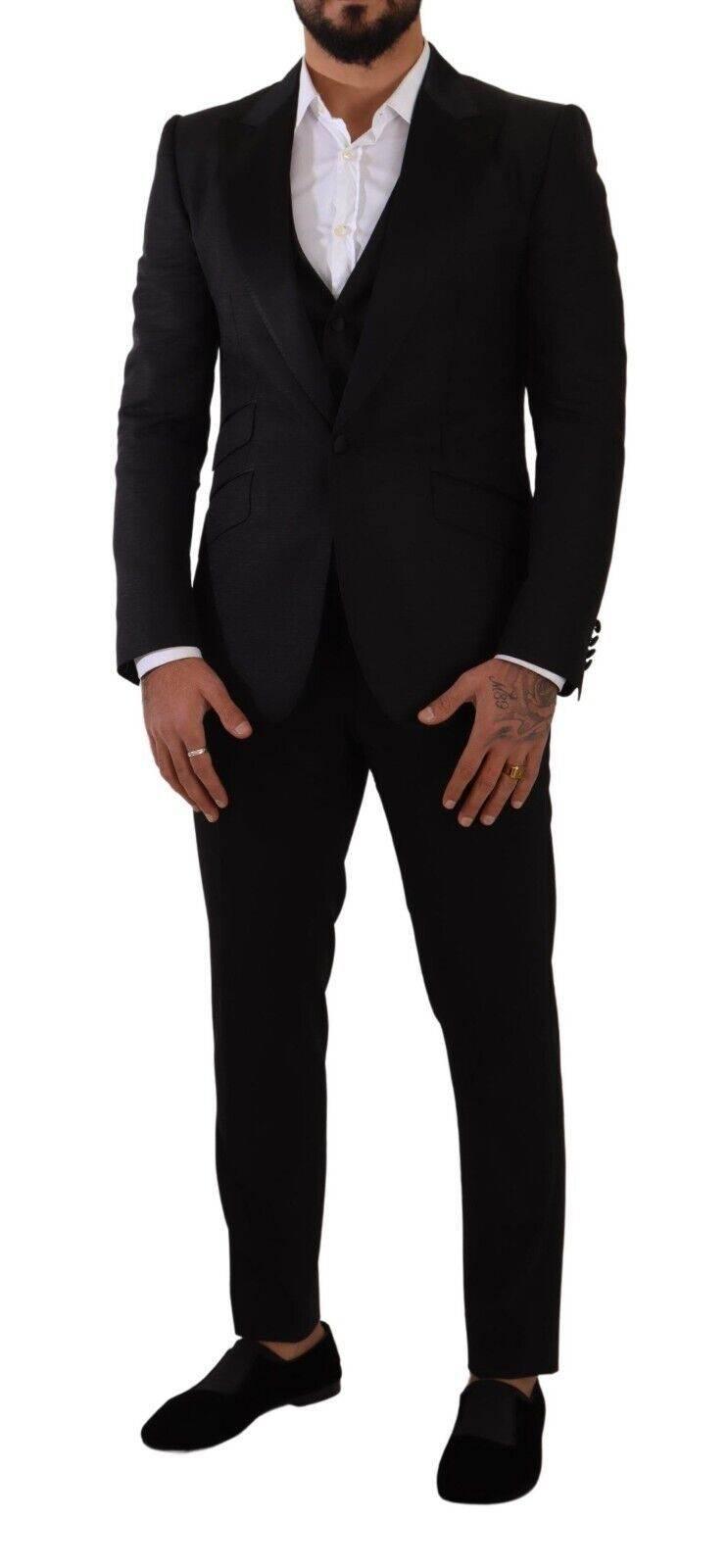Dolce & Gabbana Black Slim Fit 2 Piece SICILIA Blazer - Hilstor