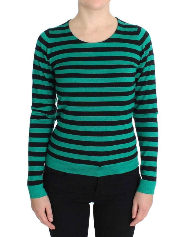 Dolce & Gabbana Elegant Striped Cashmere Silk Sweater - Hilstor