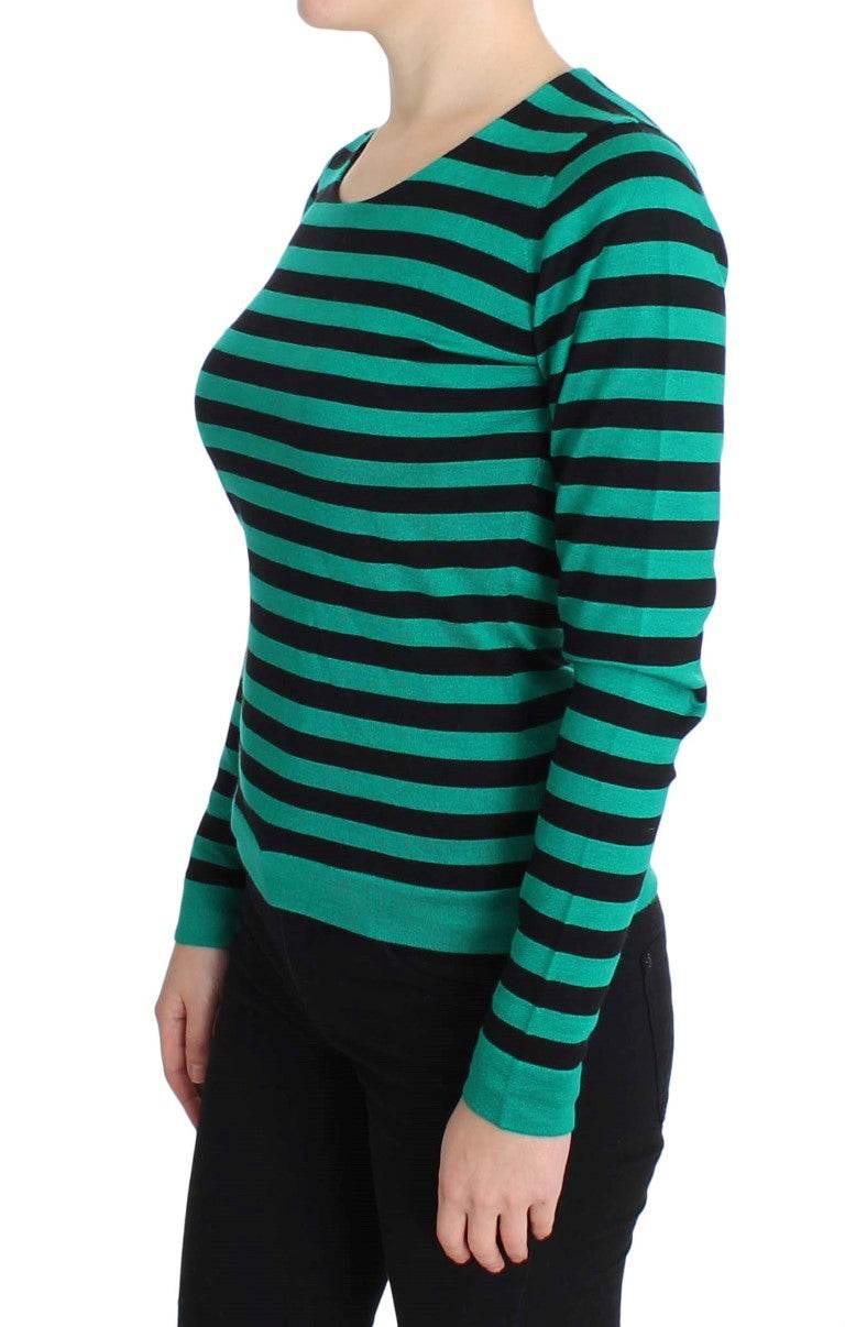 Dolce & Gabbana Elegant Striped Cashmere Silk Sweater - Hilstor