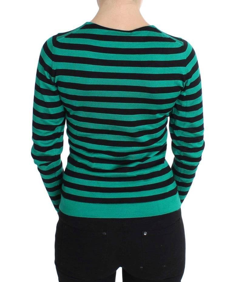 Dolce & Gabbana Elegant Striped Cashmere Silk Sweater - Hilstor