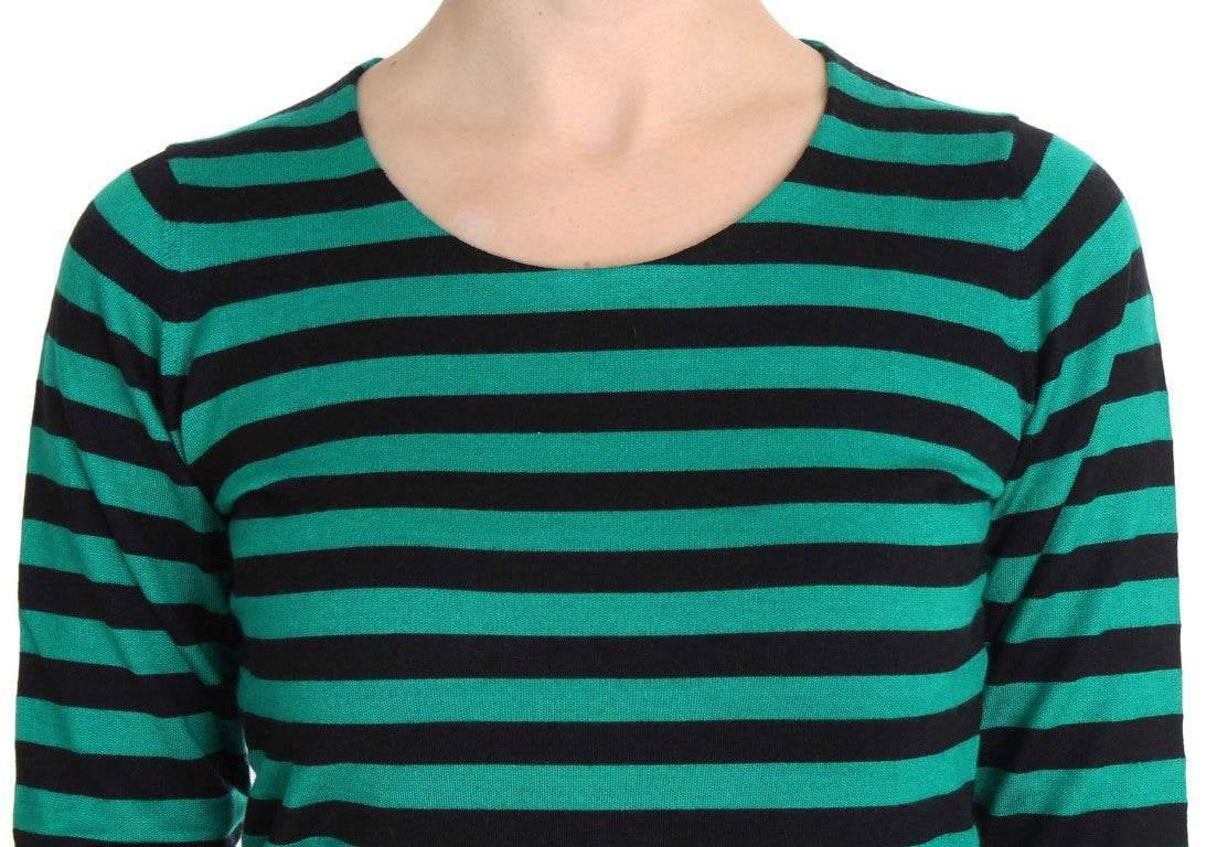 Dolce & Gabbana Elegant Striped Cashmere Silk Sweater - Hilstor
