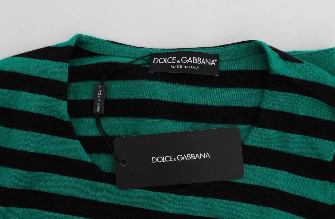 Dolce & Gabbana Elegant Striped Cashmere Silk Sweater - Hilstor