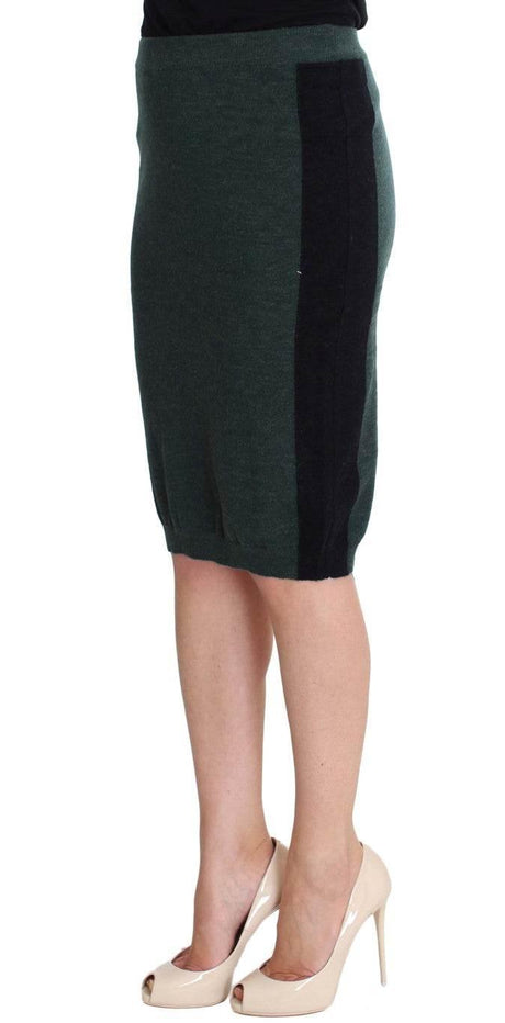 MILA SCHÖN Emerald Elegance Wool-Blend Pencil Skirt - Hilstor