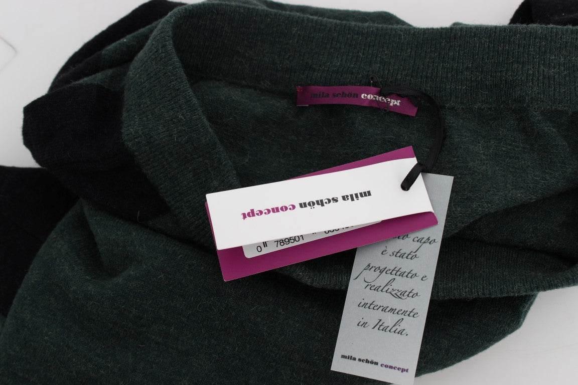 MILA SCHÖN Emerald Elegance Wool-Blend Pencil Skirt - Hilstor