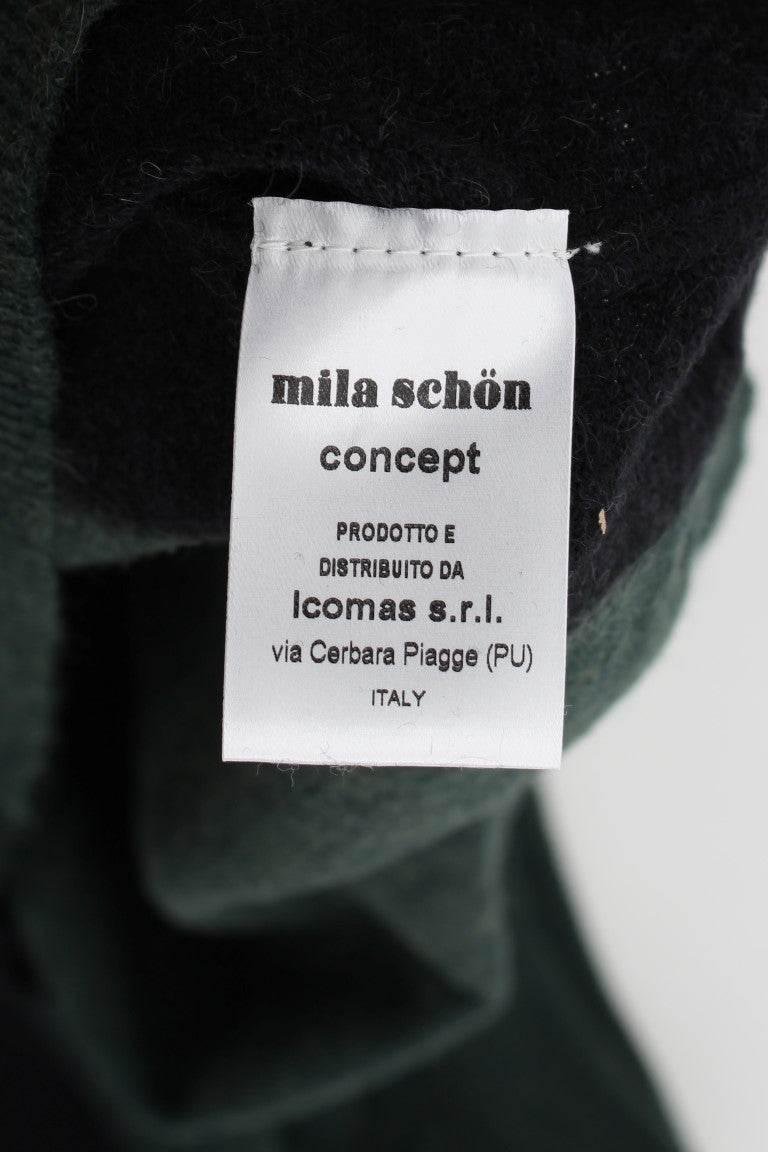MILA SCHÖN Emerald Elegance Wool-Blend Pencil Skirt - Hilstor