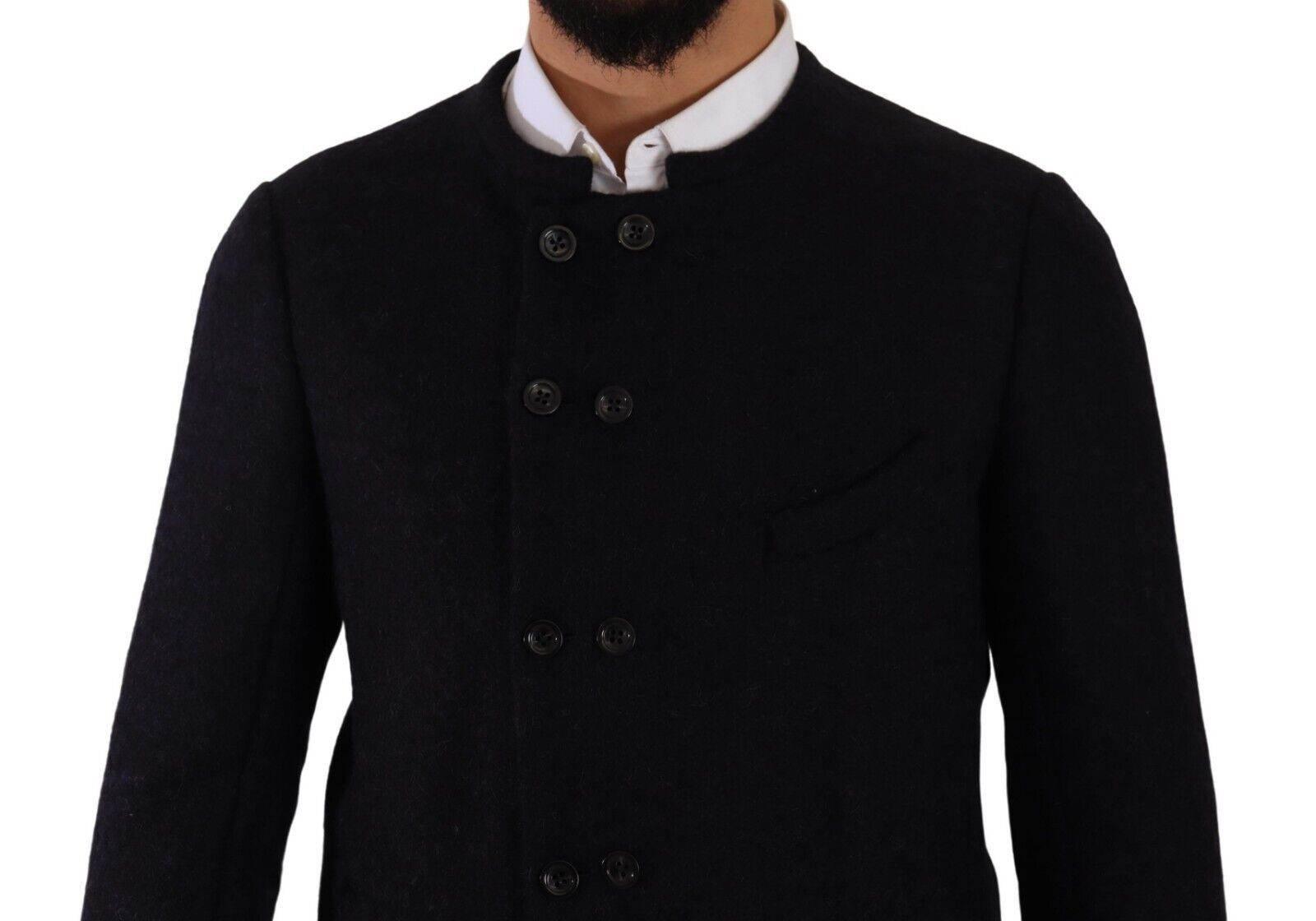 Dolce & Gabbana Gray Alpaca Button Down Men Coat Jacket - Hilstor