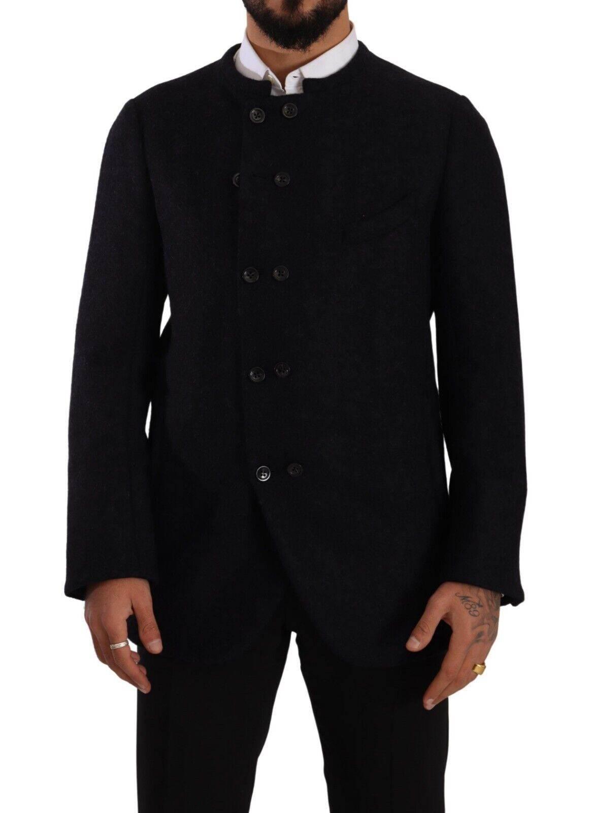 Dolce & Gabbana Gray Alpaca Button Down Men Coat Jacket - Hilstor