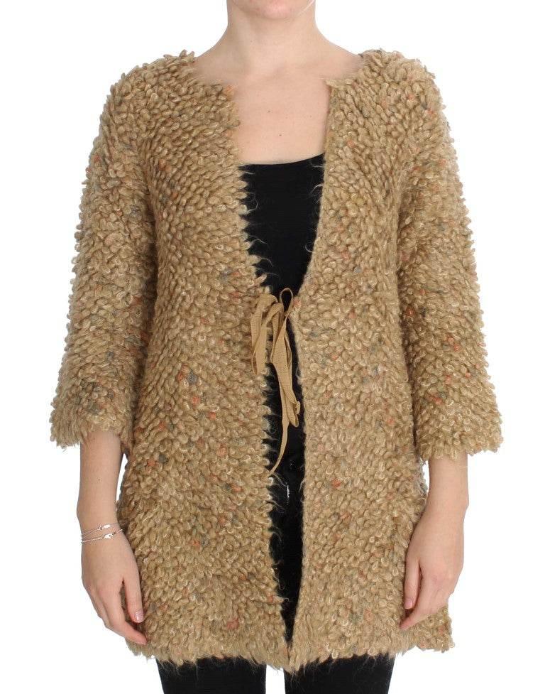 PINK MEMORIES Beige Wool Blend Cape Sweater - Hilstor