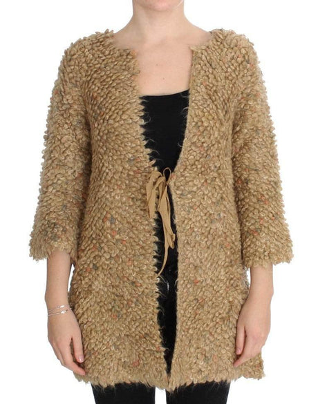 PINK MEMORIES Beige Wool Blend Cape Sweater - Hilstor