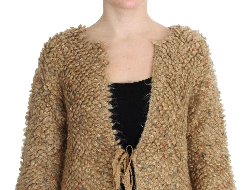 PINK MEMORIES Beige Wool Blend Cape Sweater - Hilstor