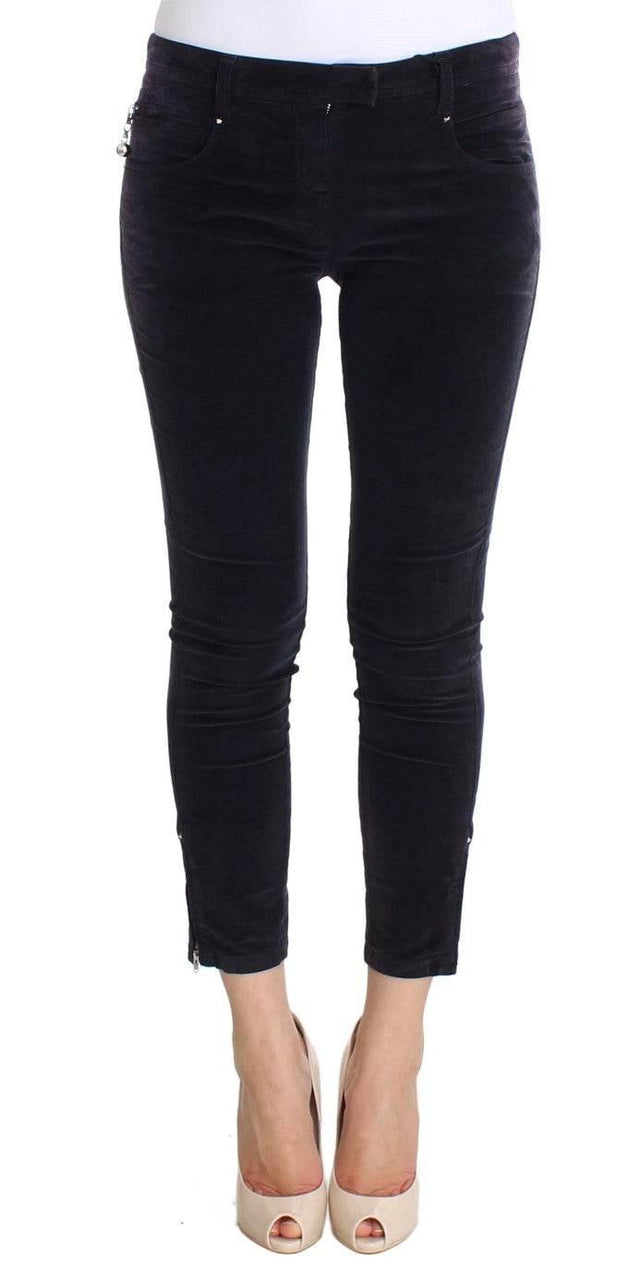 Costume National Elegant Purple Cropped Corduroys - Hilstor
