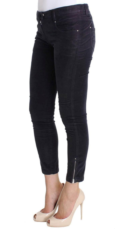 Costume National Purple Cropped Corduroys Jeans - Hilstor