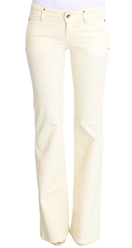 Costume National White Cotton Stretch Flare Jeans - Hilstor