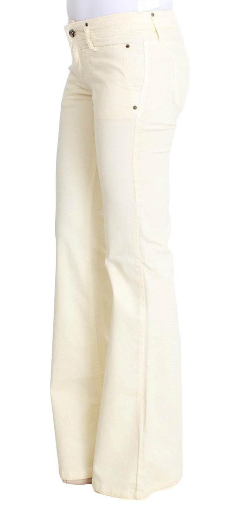 Costume National White Cotton Stretch Flare Jeans - Hilstor