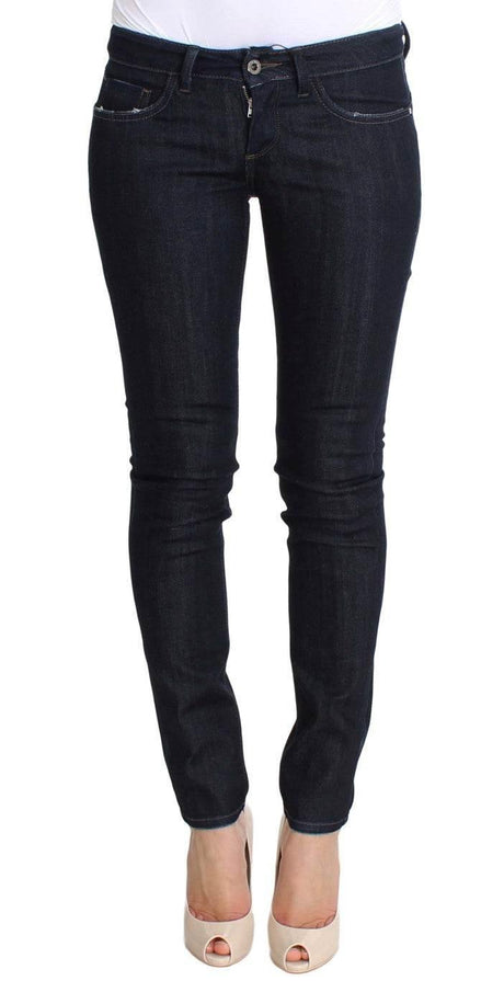 Costume National Blue Cotton Stretch Slim Fit Jeans - Hilstor