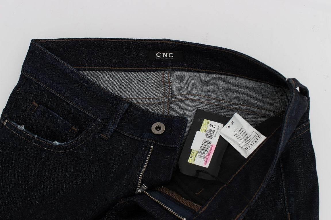 Costume National Blue Cotton Stretch Slim Fit Jeans - Hilstor