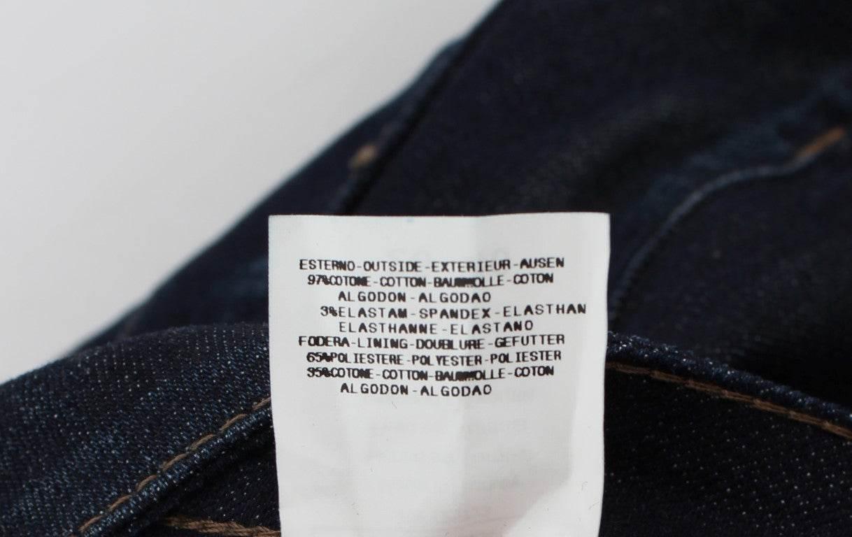 Costume National Blue Cotton Stretch Slim Fit Jeans - Hilstor