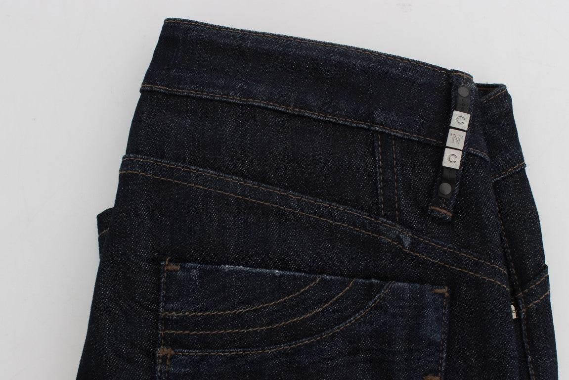 Costume National Blue Cotton Stretch Slim Fit Jeans - Hilstor