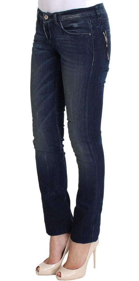 Costume National Blue Wash Cotton Slim Fit Skinny Jeans - Hilstor