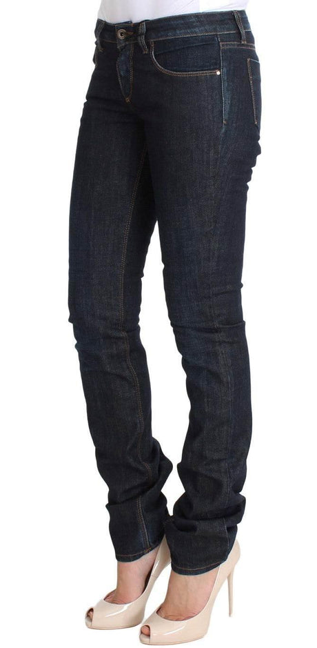 Costume National Blue Cotton Stretch Slim Fit Jeans - Hilstor