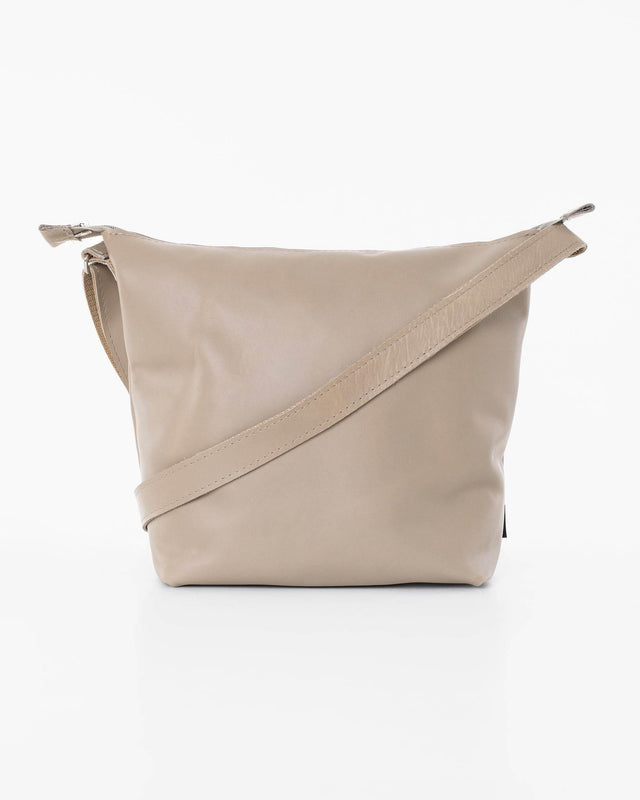 Suvi XS Shoulder Bag – Beige, Handmade & Eco-Friendly, Made in Europe | Compact & Unique Design - Hilstor