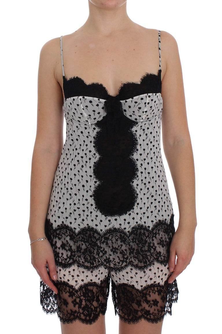 Dolce & Gabbana Elegant Floral Lace Silk Chemise - Hilstor