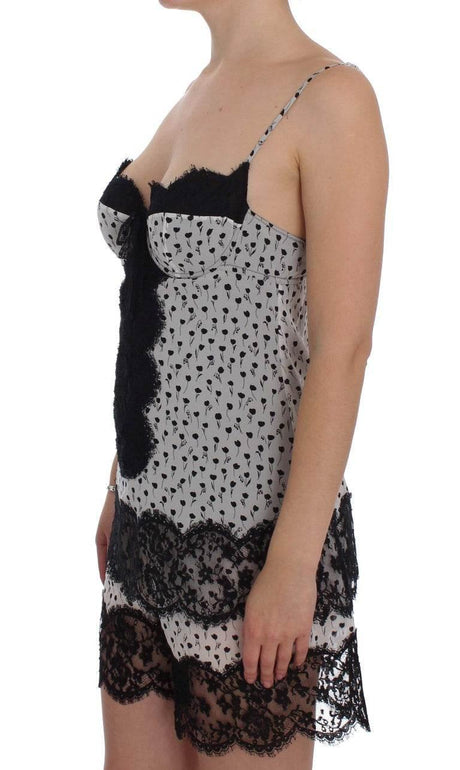 Dolce & Gabbana Elegant Floral Lace Silk Chemise - Hilstor
