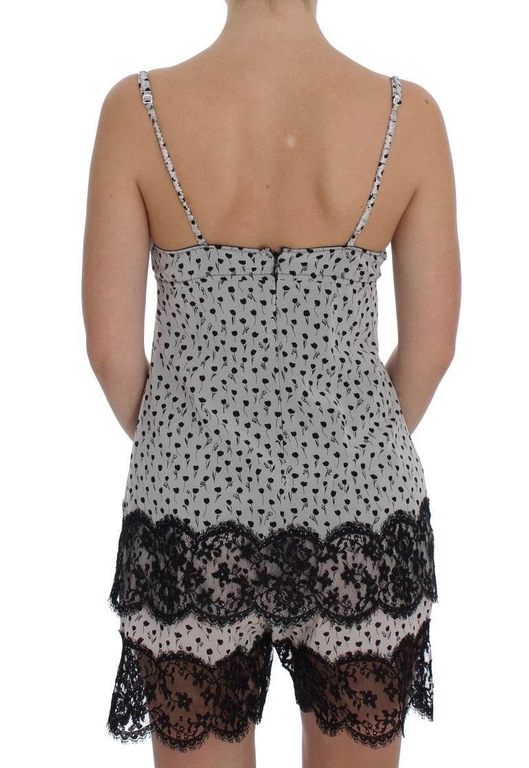 Dolce & Gabbana Elegant Floral Lace Silk Chemise - Hilstor