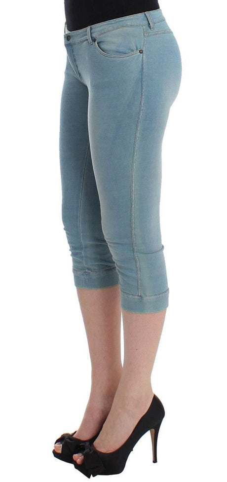 Ermanno Scervino Blue Capri Pants Cropped Jeans - Hilstor