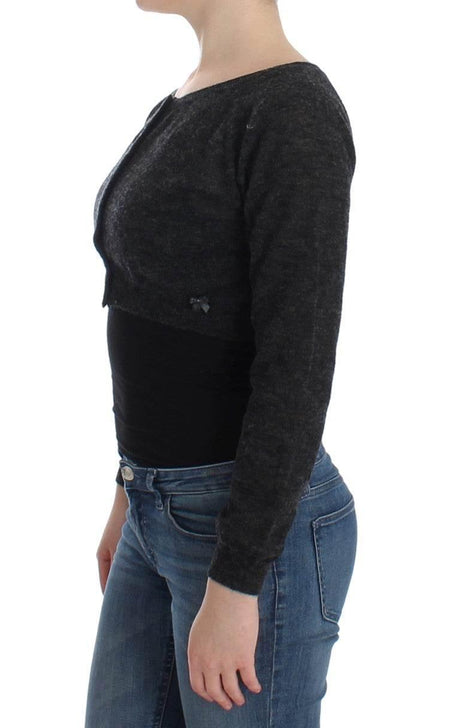 Ermanno Scervino Gray Knit Wool Cardigan Sweater - Hilstor
