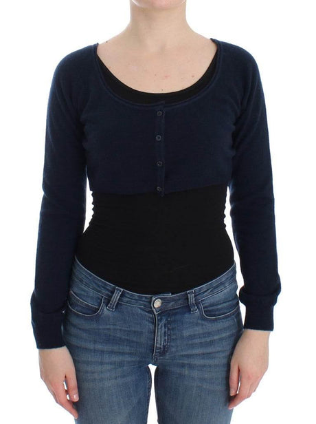 Ermanno Scervino Blue Cashmere Cardigan Sweater - Hilstor