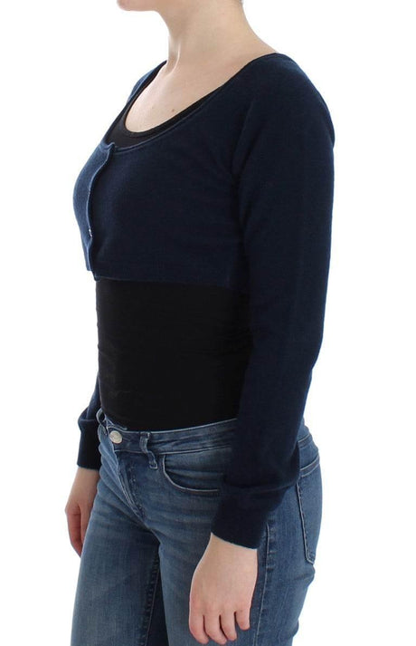 Ermanno Scervino Blue Cashmere Cardigan Sweater - Hilstor