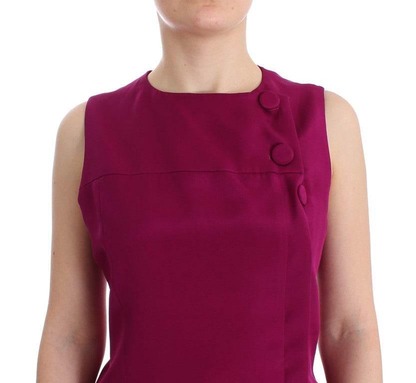 Barbara Casasola Stunning Silk Sleeveless Purple Blouse - Hilstor