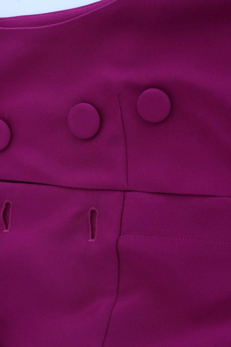 Barbara Casasola Stunning Silk Sleeveless Purple Blouse - Hilstor