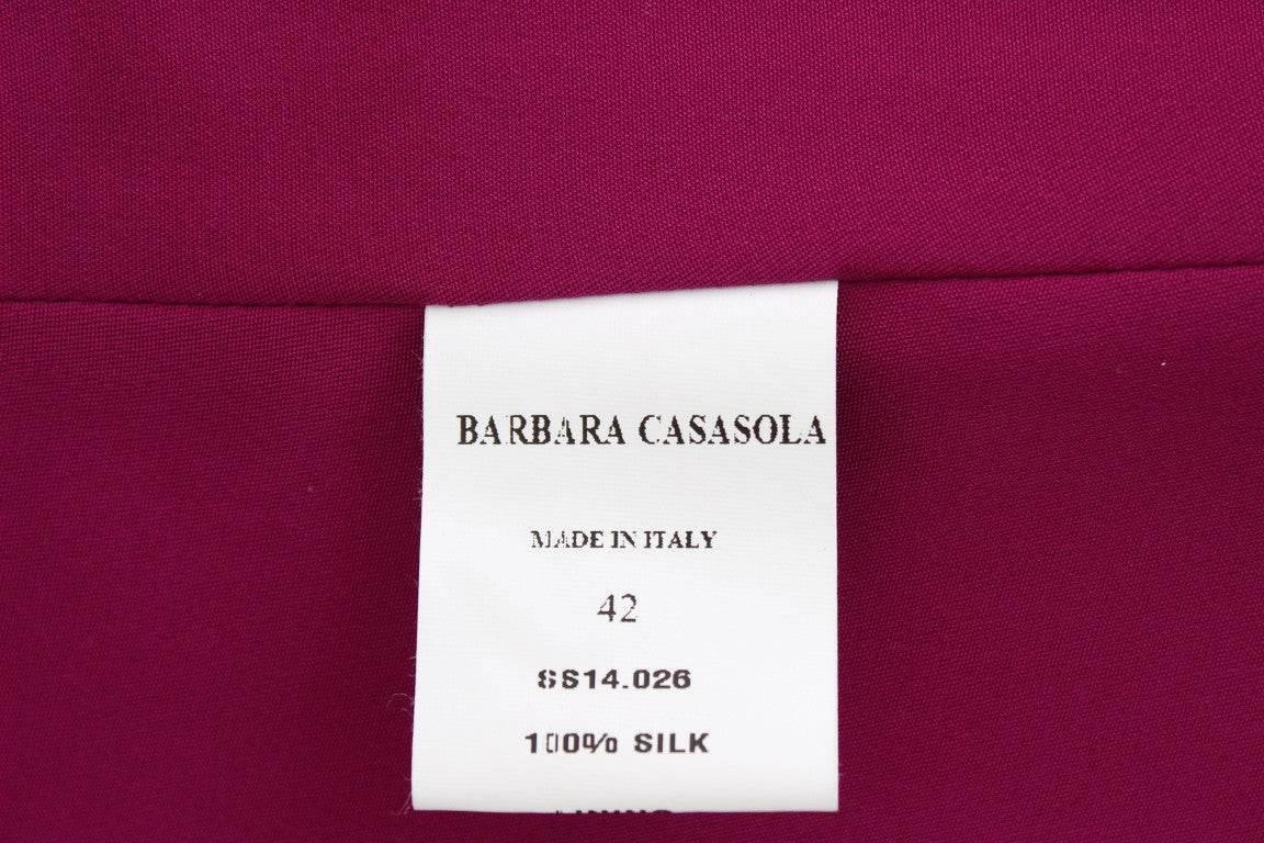 Barbara Casasola Stunning Silk Sleeveless Purple Blouse - Hilstor