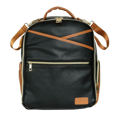 Small Diaper Backpack – Black Coffee, Lightweight Vegan Leather with Thermal Pockets, Designed in Estonia by Ally Scandic - Hilstor