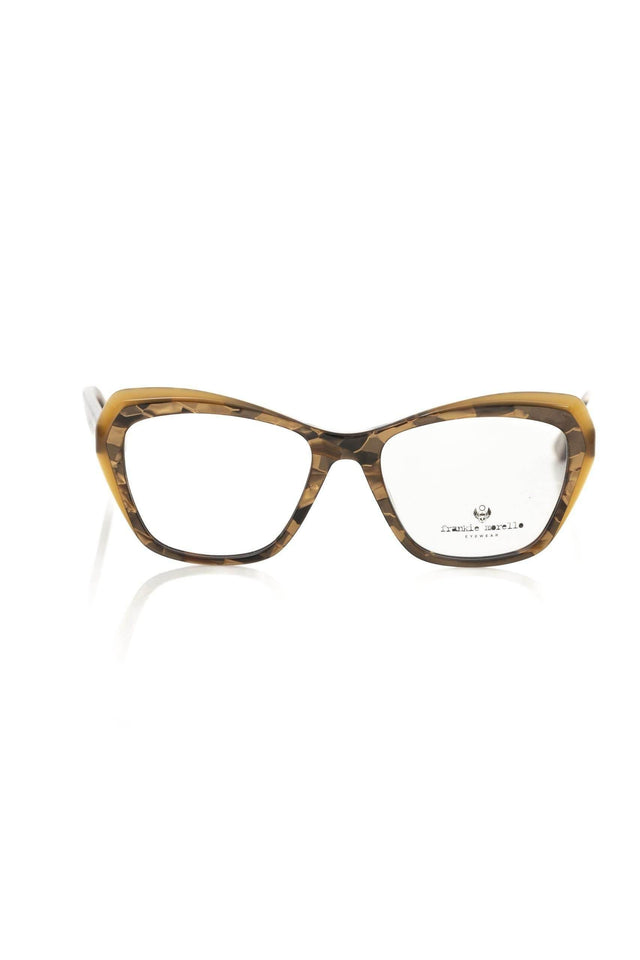 Frankie Morello Beige Acetate Women Eyeglass Frame - Hilstor