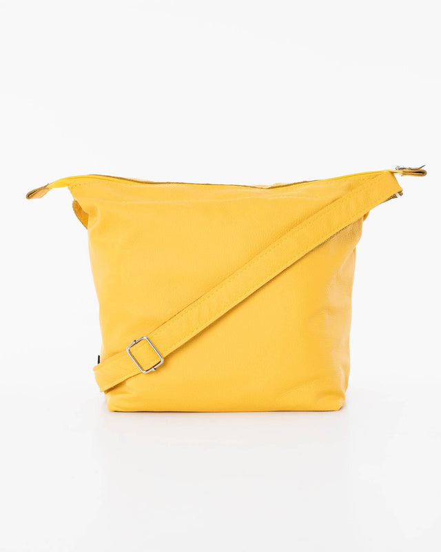Suvi XS Shoulder Bag – Yellow, Handmade & Eco-Friendly, Made in Europe | Compact & Unique Design - Hilstor