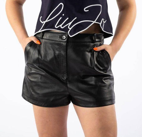 Dolce & Gabbana Black Lambskin Women's Short - Hilstor