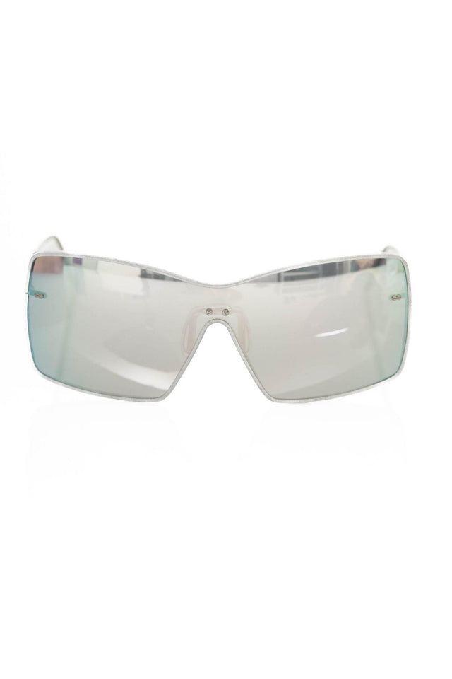 Frankie Morello Silver Metallic Women's Sunglasses Shield - Hilstor