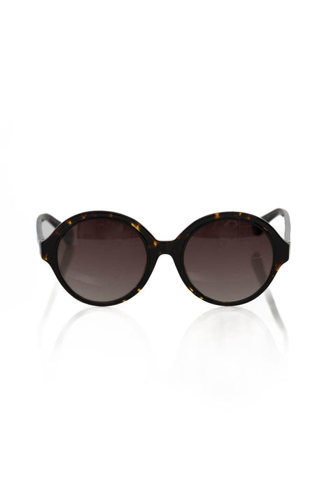 Frankie Morello Chic Black Turtle Pattern Round Sunglasses - Hilstor