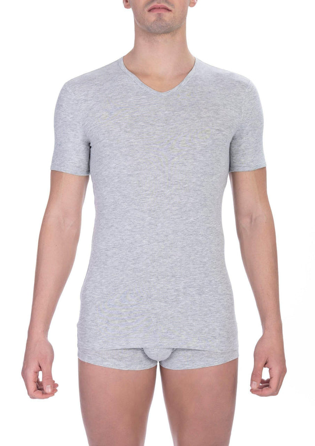 Bikkembergs Gray Cotton Men T-Shirt - Hilstor