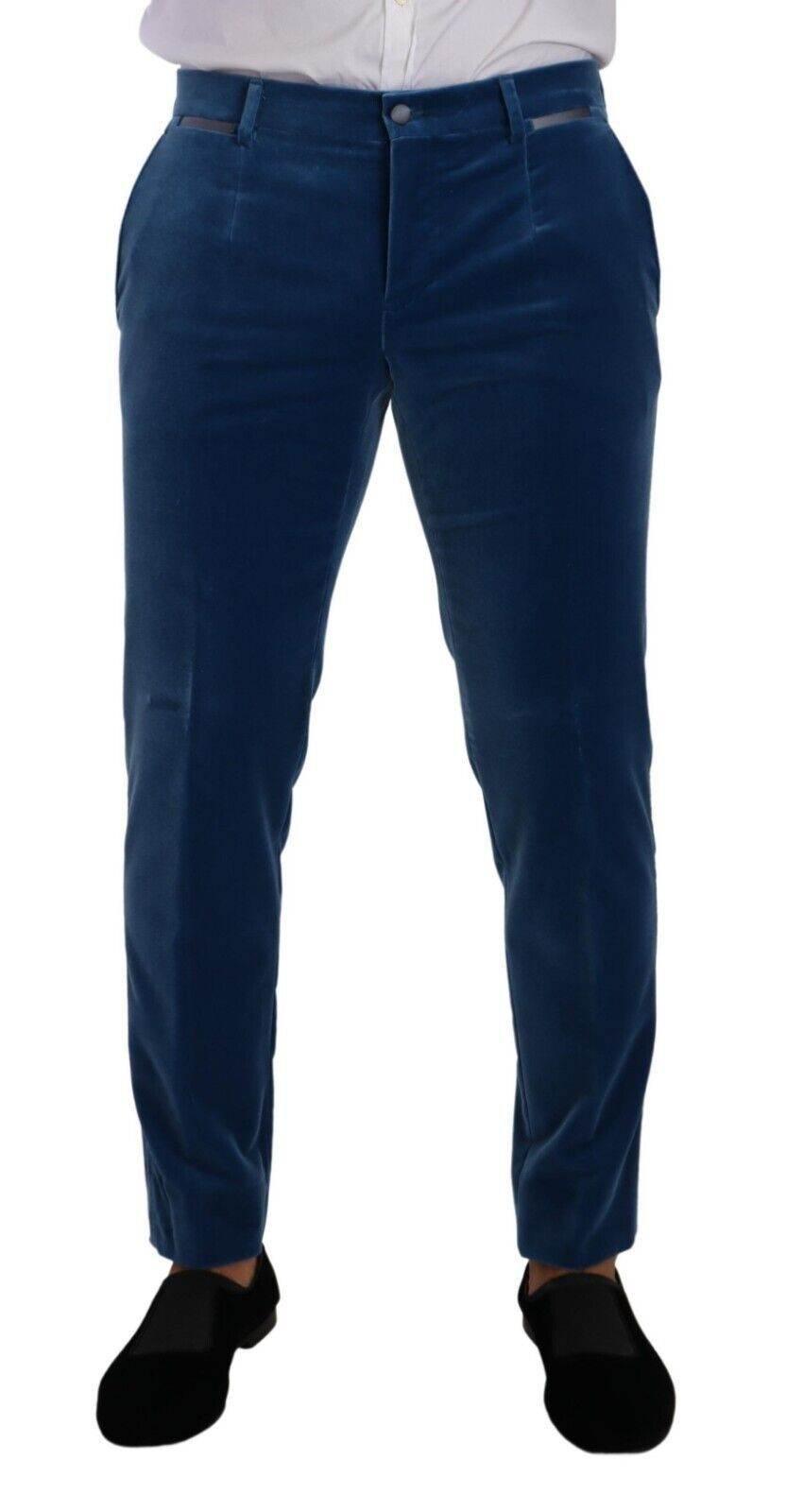 Dolce & Gabbana Blue SICILIA Velvet Slim Fit 2 Piece Suit - Hilstor