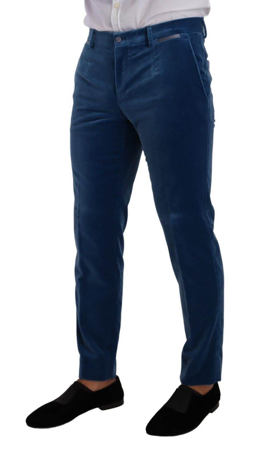 Dolce & Gabbana Blue SICILIA Velvet Slim Fit 2 Piece Suit - Hilstor
