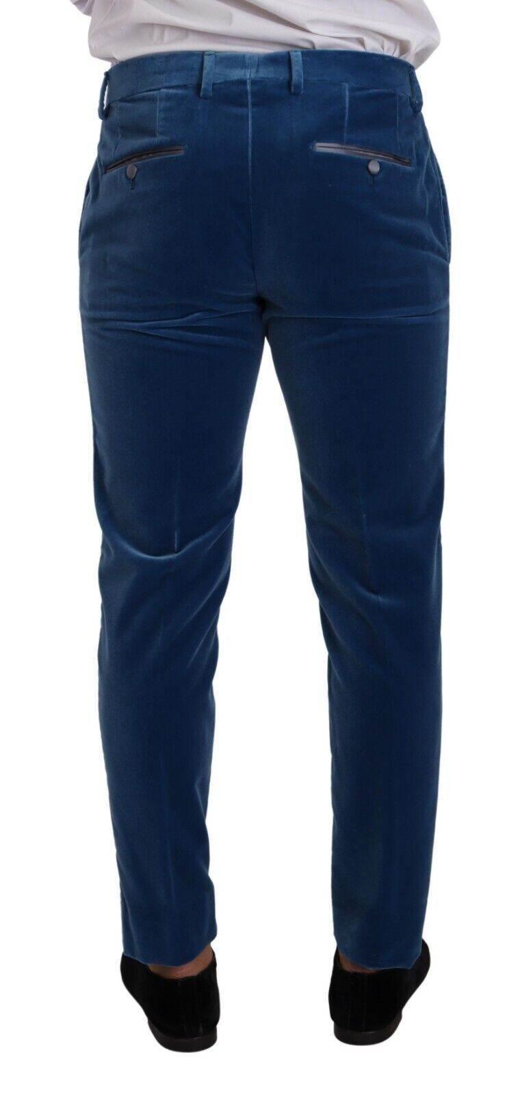 Dolce & Gabbana Blue SICILIA Velvet Slim Fit 2 Piece Suit - Hilstor