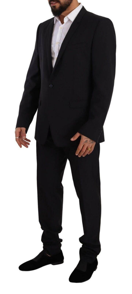Dolce & Gabbana Blue GOLD Wool Single Breasted 2 Piece Suit - Hilstor