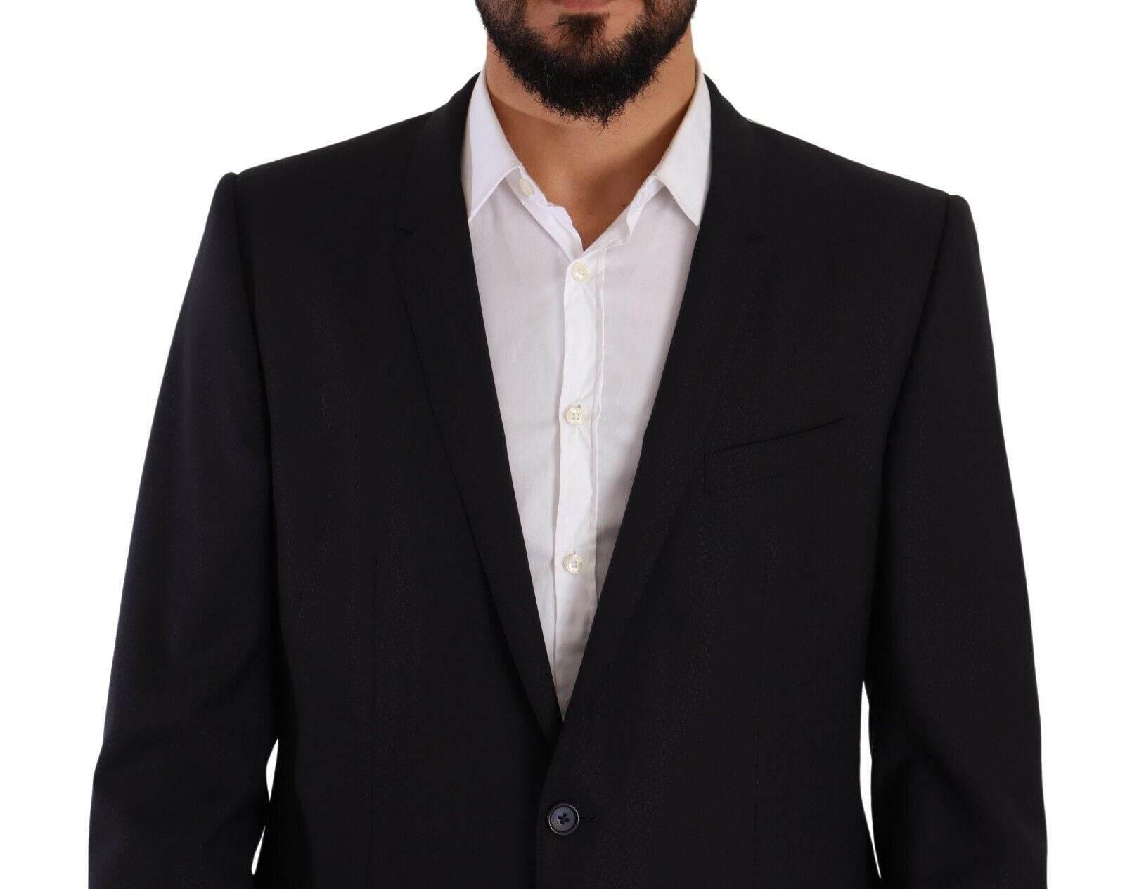 Dolce & Gabbana Blue GOLD Wool Single Breasted 2 Piece Suit - Hilstor