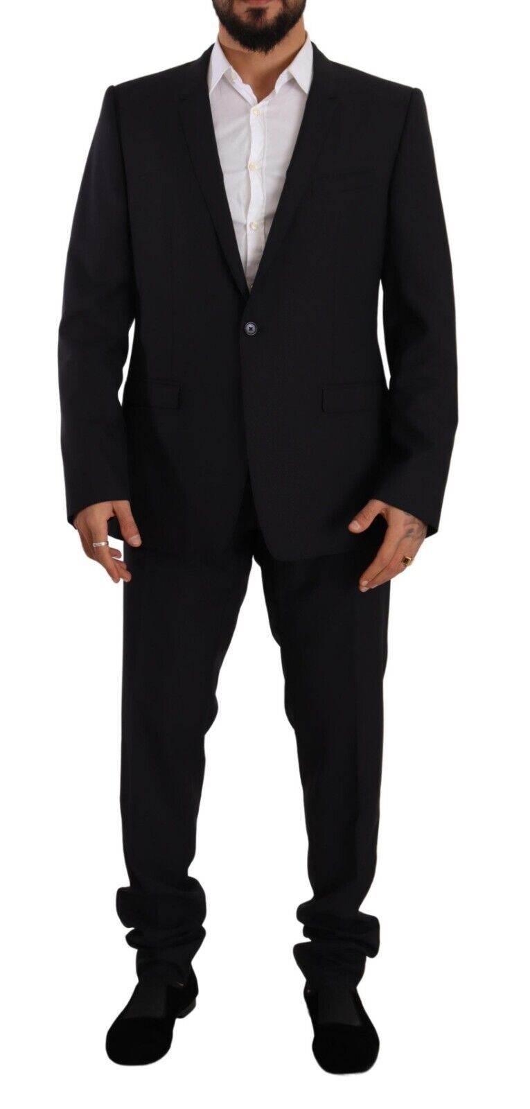 Dolce & Gabbana Blue GOLD Wool Single Breasted 2 Piece Suit - Hilstor